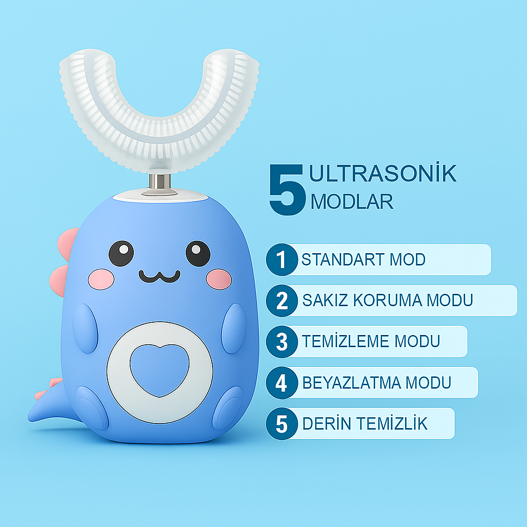 U-Şeklinde 360º Ultrasonic Diş Fırçası