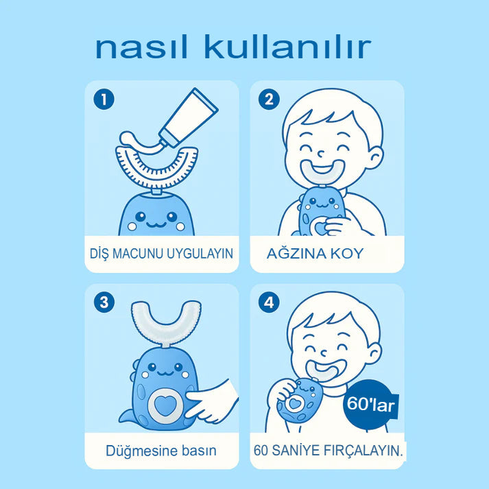 U-Şeklinde 360º Ultrasonic Diş Fırçası
